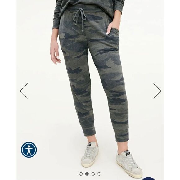 Splendid Pants - Splendid Women's Green Camo Drawstring Waist Jogger Pants Size XS